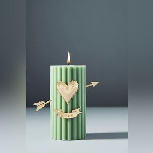 Anthropologie Golden Heart & Arrow Candle Charm NWT Girly Coquette Cottagecore